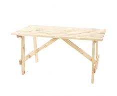 Mendler Tavolo Oslo per Esterni Legno Massiccio 148cm Naturale Grezzo