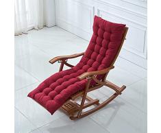 Cuscino per sedia a sdraio, spessore 8 cm, cuscino per sedia a dondolo, per interni ed esterni, per sedie reclinabili (120 x 50 cm, rosso)