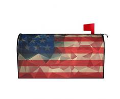 Merican Bandiera USA Astratto Poligonale Triangolo Cassetta Postale Copertine Cassetta Postale Magnetica Involucri Cassetta Postale Copertura Standard Oversize 25.5x21 Mailwrap Garden Home Decor