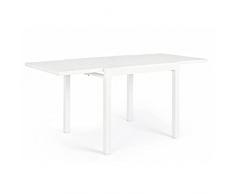 Decorspace Tavolo allungabile Samoa in alluminio dogato da esterno per giardino e veranda (90/180 X 90 cm, Bianco)