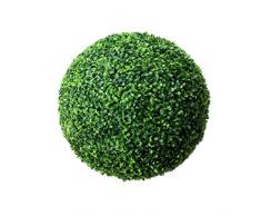 Liummrcy Decorazione del giardino artificiale a palla da topiaria, arbusti artificiali e topiari, pianta artificiale, pianta topiaria, 30 cm di bosso verde boxus palla appesa decorazione murale
