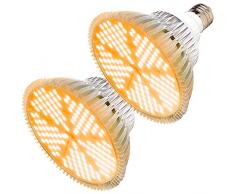 MILYN 2 Pezzi 100W Lampada per Piante a Sunlike Spettro Completo Grow Light E27 Luce per Piante Giardino Serra Idroponica, Acquario Serre, Giardini Interni, Fiori, Verdure, Frutta, Orchidee, Bonsai