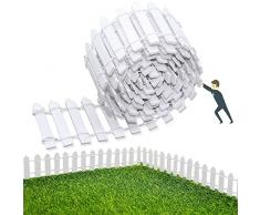 KOOKZ Miniatura Recinzione Giardino, Recinzioni in Legno Bianco 90x5cm, Mini Recinto Legno per Fata in Miniatura Giardino Kit Bambole Accessori Fai da Te Decorazioni Giardino Bonsai Terrario