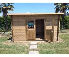 DEKALUX Casetta in legno da giardino 4X3 monofalda - Spessore 34mm