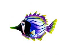 WSTERAO Ornamento da appendere a forma di pesce in metallo costiero, decorazione da parete per pesci, artigianato, recinzione, ferro per bagno, piscina, giardino, sala a tema oceano