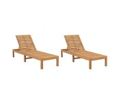 Lechnical Lettini Prendisole 2 pz in Legno Massello di Teak,Lettini Prendisole,Lettini da Giardino,Sdraio da Giardino,Lettino Mare