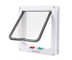Fontic Gattaiola Porta Basculante per Gatti e Cani, Entrata e Uscita Controllabile, Materiale ABS Gattaiola per gatti grandi (L)