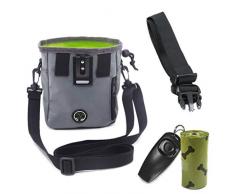 Custodia per cani, borsa da allenamento leggera all-in-one per animali domestici con clicker da allenamento e borse ecologiche biodegradabili per cacca