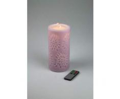 Water Flame - Candela a LED in vera cera, con fontana a zampillo e umidificatore, colore rosa