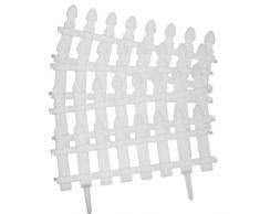 Steccato | Recinzione da giardino bianca resistente alle intemperie, recinzione ecologica con 2 stantuffi - Recinzione decorativa da giardino, bordatura paesaggistica per vialetti Limily