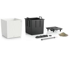 Lechuza Cube Cottage 50 Set Completo Vaso in Resina per Piante, Bianco