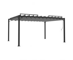vidaXL Pergolato a Lamelle 3x4 m Antracite Tessuto e Alluminio