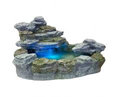 Maxstore Stilista® Olymp - Fontana Decorativa per Giardino e terrazza, Effetto Pietra, ca. 100 x 80 c 60 cm (L x P x A), Illuminazione Rossa Blu Gialla e Verde, incl. Pompa, TÜV GS + CE