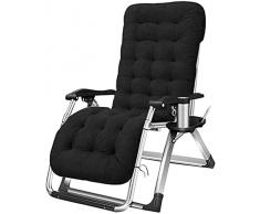 Samnuerly Zero Gravity Chair Lettino Prendisole,Pieghevole Patio Sedia a Sdraio Reclinabile Lounge Cuscini Imbottiti Spessi Coprisedili per Esterni con Poggiapiedi Chaise Lounge Nero