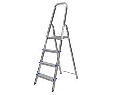 Leonardo Fai Da Te - scala pieghevole in alluminio 3+1 gradini - scala antiscivolo in alluminio max - ideale per uso domestico e lavorativo - 100% Made in Italy.