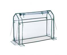 Relaxdays Serra per Orto, Telo in PVC, Porta Srotolabile, HxLxP: 92x124x42 cm, Sistema Chiuso, Giardinaggio, Trasparente, 50% 40% Ferro 10% plastica, 1 pz