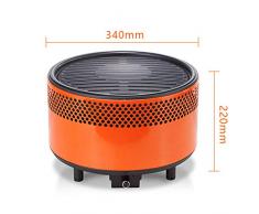 Barbecue a Carbone Senza Fumo, Portatile BBQ Lega Giardino Balcone Viaggio Campeggio ECC (340 * 220mm),Orange