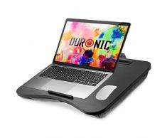 Duronic DML432 Supporto Laptop con Imbottitura | Piattaforma Tablet con Cuscino e Maniglia Integrata | Scrivania Portatile | Vassoio ergonomico per Letto, Divano e Auto