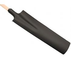 KOTARBAU® Vanga di drenaggio, 510 x 115 mm, con manico di 38 mm di diametro, lama in acciaio lunga e sottile per trapiantare con manico in legno