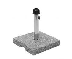 Mendler Base Piede per ombrellone Quadrata HWC-F92 Granito Marmorizzato 23kg Grigio