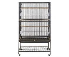 Froadp 79x51,8x132cm Voliera Grande per Uccelli Gabbia in Metallo con Rotelle per Pappagalli Uccelli