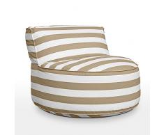 DESHOME - Poltrona pouf tondo da esterno giardino idrorepellente sfoderabile: Pouf poltrona sacco Ø 90 cm con imbottitura Puff pouffe design Light Pouf (Sabbia)