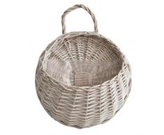 Parete a Muro Rattan Cesto di Vimini Intrecciata Intrecciata a Mano Fiore Piatto a Mano Cestino per Stoccaggio per Esterno Casa Giardino Decorazione della Parete di Nozze
