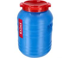 Canna di plastica Kadax, canna da 30 litri in plastica HDPE con cochio, canna cochio, canna da pila, canna universale, canna dacqua, barra a collo larga (1 pezzo, blu)