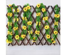 JHZHK fiori fiore Artificiale Giallo Girasole Ghirlanda Rattan Simulazione di seta Fiori matrimonio finto Arco Gazebo Decor Vines