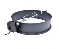 Onlyfire Carbone bollitore Grill girarrosto, Arrostire Kit Anello con spiedo, Motore Elettrico Si inserisce Weber 57 CM bollitore BBQ e Altre Griglie 57cm Kettle (smaltato)