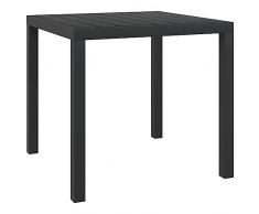 vidaXL Tavolo da Pranzo per Giardino Moderno Elegante Robusto Pranzo Tavolino Arredi per Esterni Tavolino WPC e Alluminio 80x80x74 cm Nero