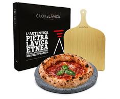 Pietra Lavica Etnea Per Pizza 33cm - Piastra Refrattaria Per Forno Illillo, Spessore 1cm