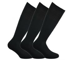 Fontana Calze, 12 paia di calze LUNGHE sportive in cotone spugna NERO