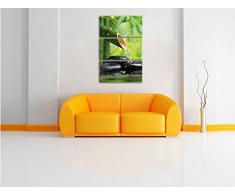 fontana di bambù pietre 3 pezzi immagine immagine tela 120x80 su tela con, XXL enormi immagini completamente Pagina con la barella, stampe d'arte sul murale cornice gänstiger come la pittura o un dipinto ad olio, non un manifesto o un baner