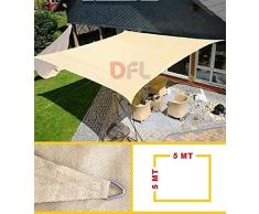 Keyman Vela Ombreggiante Quadra Quadrata 5 x 5 mt Beige Sabbia Telo Ombra Quadrato