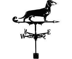 JYCCH Il Bassotto banderuole segnavento in Metallo indicatore di direzione del Vento banderuola da Giardino per Esterni Strumenti di misurazione del Tetto in Ferro battuto Stile Vintage