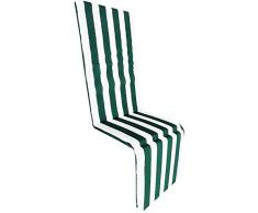 Lettino Materassino Cuscino per Sdraio Prendisole Mare Giardino 45x170 cm Righe (Verde)