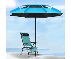 WSPP Ombrellone da Giardino 240cm, Protezione Solare UV50+Ombrellone da Balcone, Ombrellone da Spiaggia Antivento per Pesca, Blu (Size : 2.2M)