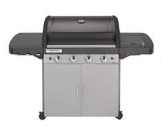 Campingaz 4 Series Classic LS Plus Gas Grill Barbecue con 4 Bruciatori, Sistema di Pulizia Facile InstaClean, 2 Tavoli a Lato, Grigio, 160.3 x 60 x 115.6 cm