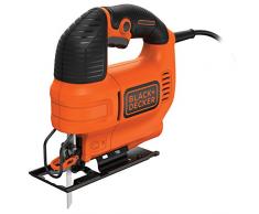 BLACK+DECKER KS701E-QS Seghetto Alternativo Compatto in Cartone + 1 Lama, 520 W, Nero, 520W