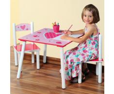 Kesper, Set Tavolo per bambini con 2 sedie, Rosa (Rosa)