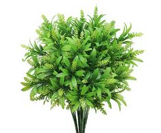 KSTEU Fiore Artificiale Lavanda,30 cm Foglie Artificiali Cespugli Finti Bouquet decorazioni per la casa,ufficio(bianco)