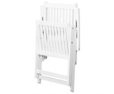 Festnight 4//6 pz Sedie da Pranzo Pieghevoli in Legno Massello di Acacia Bianche,Sedie da Giardino Pieghevoli in Legno Bianco,Sedie da Cucina Pieghevoli Moderne Legno,Sedie Sala da Pranzo Moderne