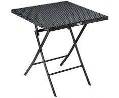 CASARIA Tavolo Pieghevole in Polyrattan 63x63cm Salvaspazio Max Carico 60kg Giardino Esterno Terrazza Balcone Campeggio