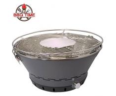 BBQ Time! L'originale barbecue a carbone senza fumo! L'unico con il sistema brevettato di ricircolo dell'aria! Grill rotondo griglia da tavolo fornetto ventilato - include borsa di trasporto omaggio inclusa nella confezione! portatile