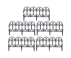 AIKY Recinzione del Giardino, Pannelli Decorativi del Recinto del Bordo del Giardino, 5 5PCS Recinzione del Bordo della Recinzione del Nero Pannelli del Paesaggio del Fiore del Patio
