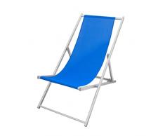 Mediawave Store Sedia Sdraio Pieghevole 3 Posizioni Alluminio MOD. SOVERATO in Textilene (BLU)