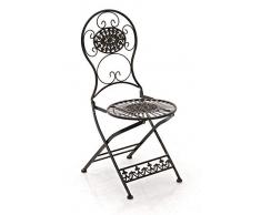 CLP Sedia Giardino Richiudibile Mani I Sedia Ferro Esterno Shabby Chic I Sedia Outdoor Giardino Balcone o Terrazzo, Colore:Bronzo