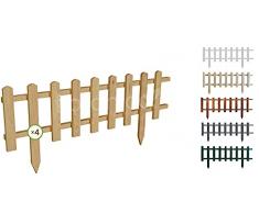 Floranica Recinzione da giardino in legno Vampiro 4pz 104cm Altezza 30cm Naturale Pino impregnato Staccionata per aiuole giardino derbe orti bordi di sentieri percorsi per animali