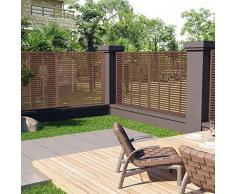 Mogou Recinzione Recinzione Giardino Staccionata Esterne Palizzata da Giardino Pannello di Recinzione da Giardino Recinzione a Persiana in WPC 180x180 cm Marrone